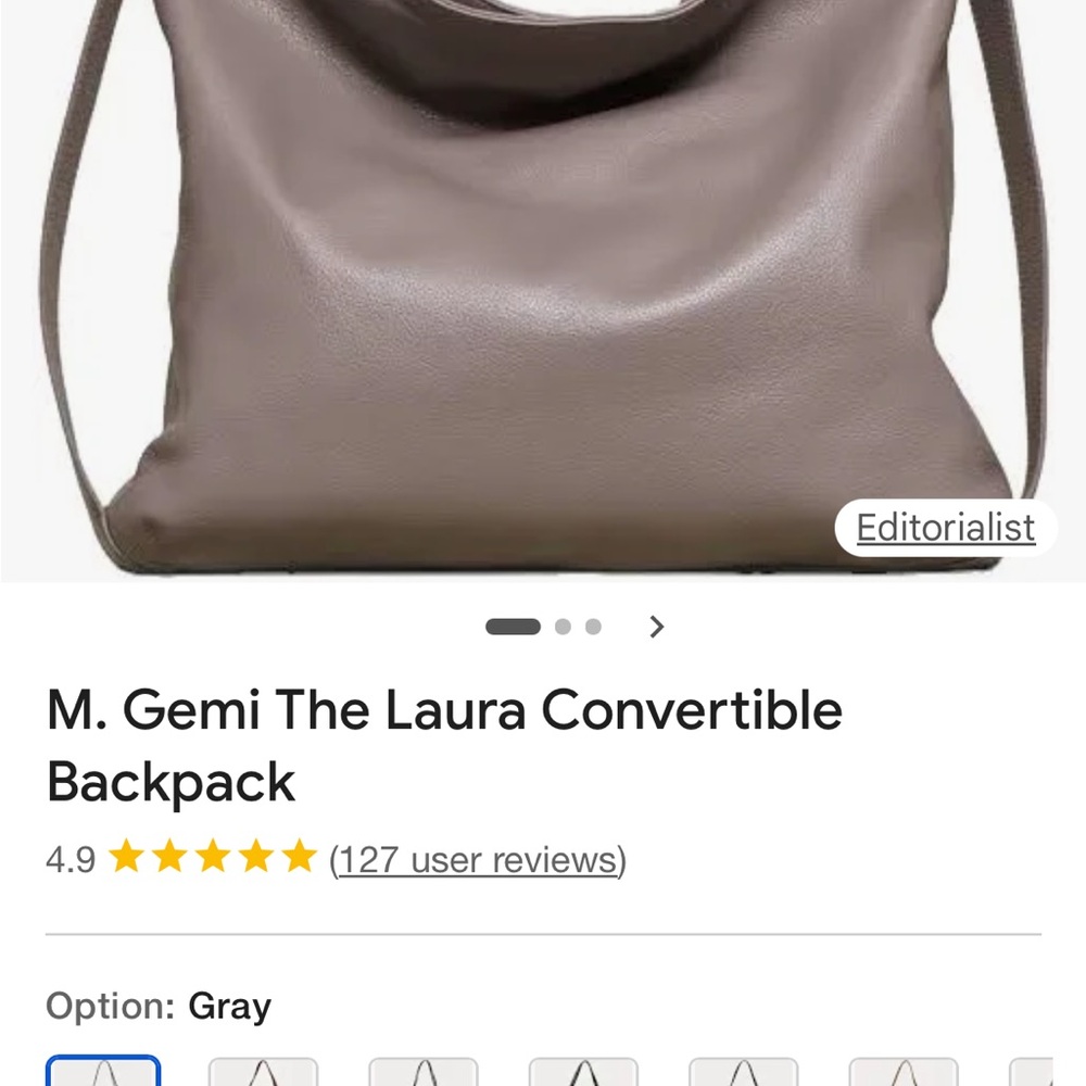 M. Gemi Taupe Convertible Backpack